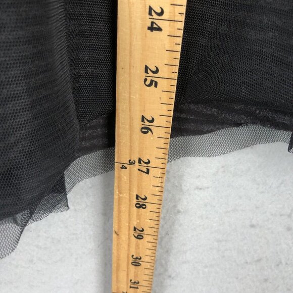 Luukaa Top Women 14 Black Stripe Mesh T Lagenlook Layered Whimsigoth Drapey - Picture 4 of 15